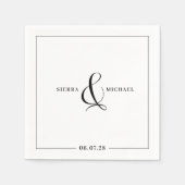 モダンエレガントカスタムパーティーまたは結婚の スタンダードカクテルナプキン (正面)