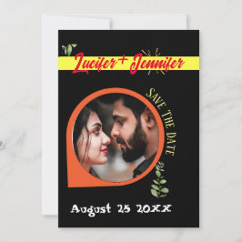 モダンエレガントカスタム写真の名前フラット招待状 セーブザデート