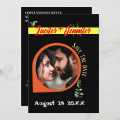 モダンエレガントカスタム写真の名前フラット招待状 セーブザデート (正面/裏面)