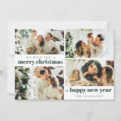 モダンエレガントカスタム写真クリスマスダークグリーン シーズンカード (正面)