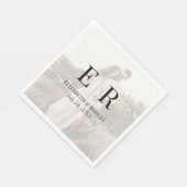 モダンエレガントカスタム写真モノグラム結婚ズ スタンダードランチョンナプキン (角)