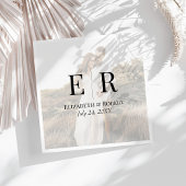 モダンエレガントカスタム写真モノグラム結婚ズ スタンダードランチョンナプキン