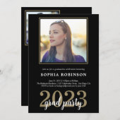 モダンエレガントカスタム写真卒業会 招待状 (正面/裏面)