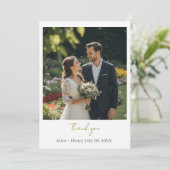 モダンエレガントカスタム写真結婚の感謝 サンキューカード (スタンド正面)