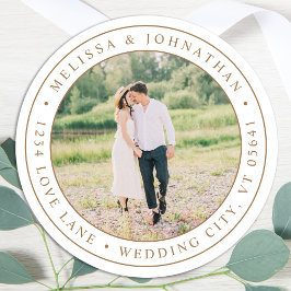 モダンエレガントカスタム差出人住所ラベル ラウンドシール