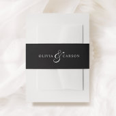 モダンエレガントカスタム白黒モノグラム結婚ズ 招待状ベリーバンド