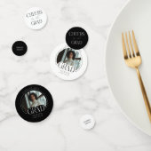 モダンエレガントカスタム白黒写真の卒業 コンフェッティ (グループ)