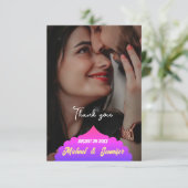 モダンエレガントカスタム結婚式サンキューカード サンキューカード (スタンド正面)