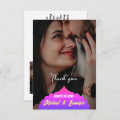 モダンエレガントカスタム結婚式サンキューカード サンキューカード (正面/裏面)