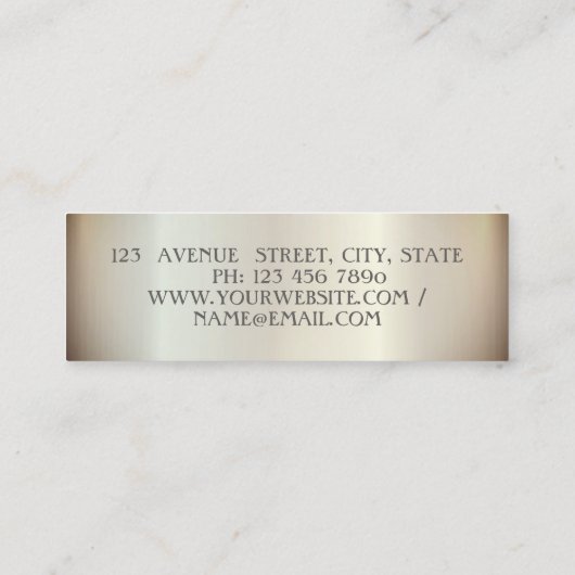 モダンエレガントカッコいい，幾何学模様，レース スキニー名刺 (裏面)