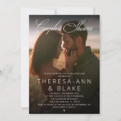 モダンエレガントカップルのシャワーシンプル 招待状 (正面)