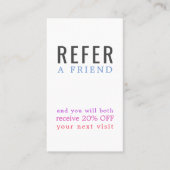 モダンエレガントカラフルはっきりした美しいサロン 紹介カード (正面)