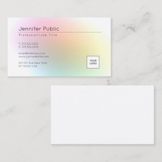 モダンエレガントカラフルテンプレートの追加 名刺 (正面/裏面)