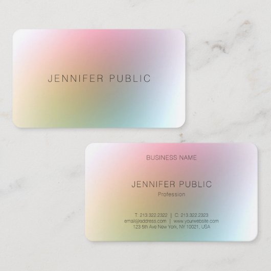 モダンエレガントカラフルテンプレートデザイン 名刺 (正面/裏面)