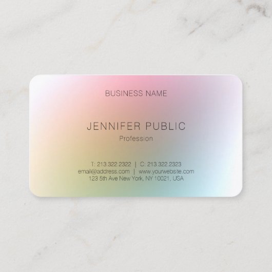 モダンエレガントカラフルテンプレートデザイン 名刺 (裏面)