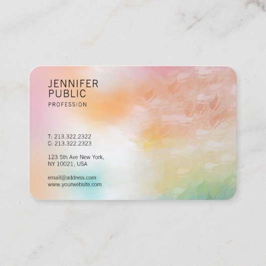 モダンエレガントカラフルテンプレートトレンディー 名刺 (裏面)