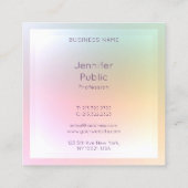 モダンエレガントカラフルテンプレート スクエア名刺 (裏面)