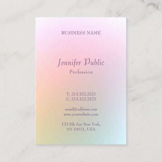 モダンエレガントカラフルテンプレート 名刺 (裏面)