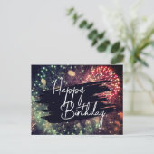 モダンエレガントカラフルハッピーバースデー ポストカード (スタンド正面)
