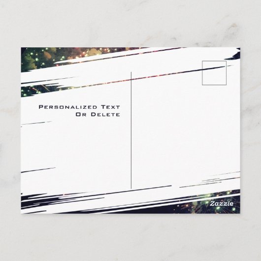 モダンエレガントカラフルハッピーバースデー ポストカード (裏面)