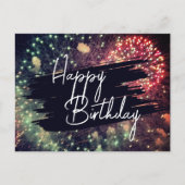 モダンエレガントカラフルハッピーバースデー ポストカード (正面)