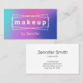 モダンエレガントカラフルホログラフィックメイクアーティスト 名刺 (正面/裏面)