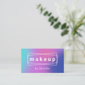 モダンエレガントカラフルホログラフィックメイクアーティスト 名刺 (スタンド正面)