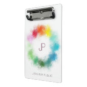 モダンエレガントカラフルモノグラムのテンプレート ミニクリップボード (アングル2)