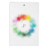 モダンエレガントカラフルモノグラムのテンプレート ミニクリップボード (裏面)