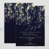 モダンエレガントカリグラフィーエンゲージメントパーティー 招待状 (正面/裏面)