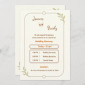 モダンエレガントカリグラフィーシンプルウェディング 招待状 (正面/裏面)