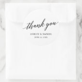 モダンエレガントカリグラフィースクリプトウェディング ラウンドシール (バッグ)