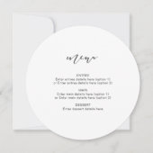 モダンエレガントカリグラフィー丸型メニュー結婚式 案内状 (正面)