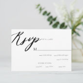 モダンエレガントカリグラフィー結婚式出欠確認カード 招待状 (スタンド正面)