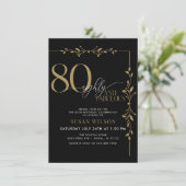 モダンエレガントカリグラフィー 80歳の誕生日招待状 招待状 (スタンド正面)