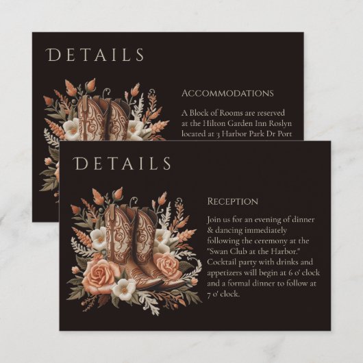 モダンエレガントカントリーウェスタン - 花 エンクロージャーカード (正面/裏面)