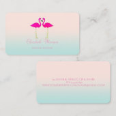 モダンエレガントガーリーおもしろい恋のフラミンゴ 名刺 (正面/裏面)