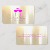 モダンエレガントガーリーおもしろい恋のフラミンゴ 名刺 (正面/裏面)