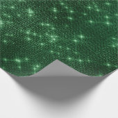 モダンエレガントガーリースタイリッシュグリーングリッター ラッピングペーパー (角)