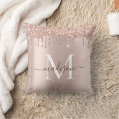 モダンエレガントガーリーバラ金ゴールドグリッター クッション (ブランケット)