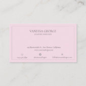 モダンエレガントキュートピンク灰色モノグラムカスタム 名刺 (裏面)