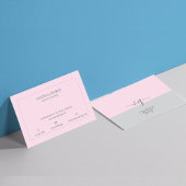 モダンエレガントキュートピンク灰色モノグラムカスタム 名刺