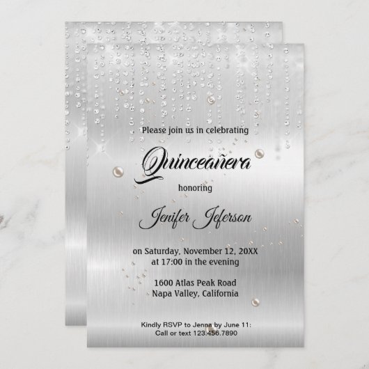 モダンエレガントキンセアニェラ招待状 招待状 (正面/裏面)