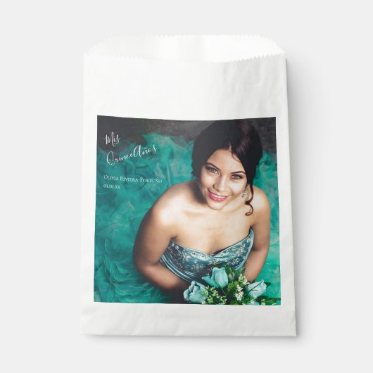 モダンエレガントキンセアニェラ15誕生日写真 フェイバーバッグ (正面)