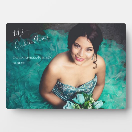 モダンエレガントキンセアニェラ15誕生日写真 フォトプラーク (正面)