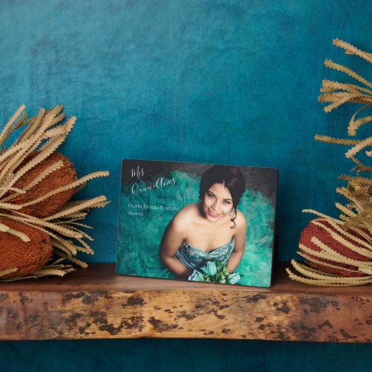 モダンエレガントキンセアニェラ15誕生日写真 フォトプラーク (側面)