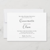 モダンエレガントキンセアニェラ15誕生日写真 招待状 (正面)