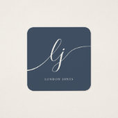 モダンエレガントギフト証明書ネイビーブルーアイボリー (正面)