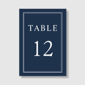 モダンエレガントクラシックネイビーブルー結婚ズ テーブルナンバー