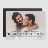 モダンエレガントクラシック写真結婚の マグネット招待状 (正面/裏面)